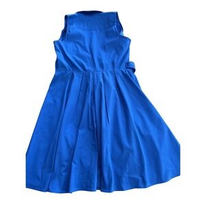 DR‎ Collection Women's Blue Fit & Flare Short Wrap Dress With Pockets Size 8
